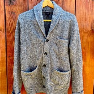 J. Crew speckled wool blend shawl cardigan